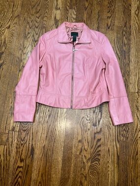 JohnPaulRichard Pink Leather Zip Jacket